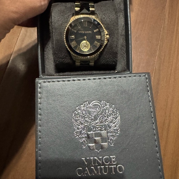 Vince Camuto Black and Gold Watch - Picture 1 of 4